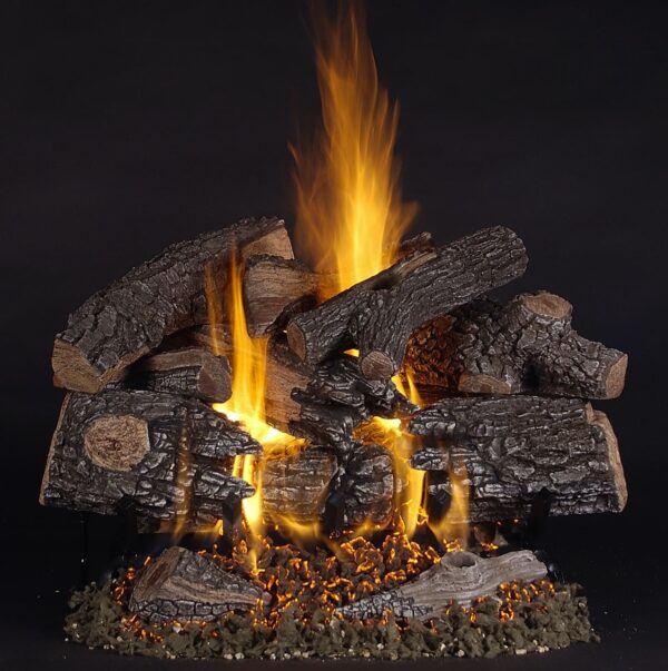 Stock Image - Rasmussen - TimberFire (PH) Rasmussen Gas Log Set & Burner - Stove Depot and Chimney Works