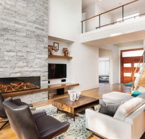 Stock Image - European Home E60: Single-Sided Electric Fireplace Electric Fireplaces - Stove Depot and Chimney Works