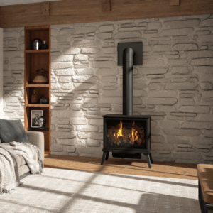 Stock Image - Kozy Heat Lakefield XL Is In Showroom - Stove Depot and Chimney Works
