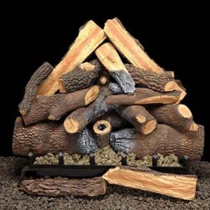 Stock Image - American Hearth - Sand Pan Burners and Matching Log Sets American Hearth - Stove Depot and Chimney Works