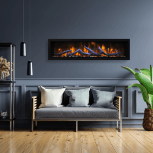 Stock Image - Amantii - Smart 72″ Wide – Deep Indoor or Outdoor Electric Built-in only with Black Steel Surround  - Stove Depot and Chimney Works