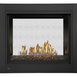 Stock Image - Napoleon - Ascent™ Multi-View See Through Direct Vent Fireplace with Glass Embers, Natural Gas, Electronic Ignition Napoleon Hearth Gas See-Thru Fireplace - Stove Depot and Chimney Works