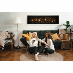Stock Image - Amantii - Smart 50″ Wide – Deep Indoor or Outdoor Electric Built-in only with Black Steel Surround  - Stove Depot and Chimney Works