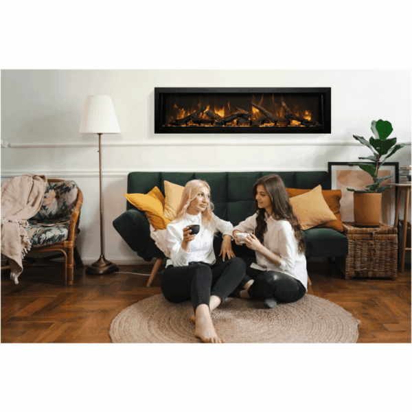 Stock Image - Amantii - Smart 50″ Wide – Deep Indoor or Outdoor Electric Built-in only with Black Steel Surround  - Stove Depot and Chimney Works