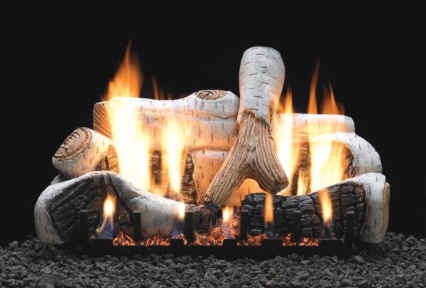 Stock Image - American Hearth - Vented Slope Glaze Burners and Matching Log Sets American Hearth - Stove Depot and Chimney Works