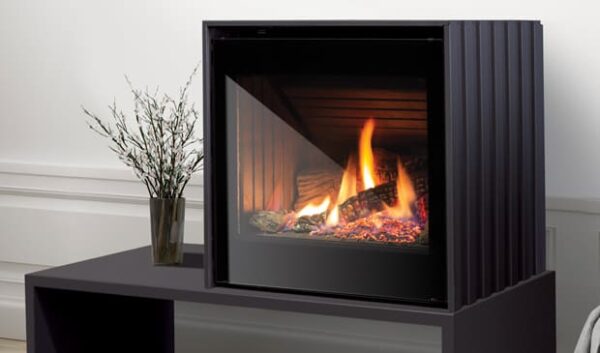 Stock Image - Enviro The Cube Enviro Gas Freestanding & Legs & Traditional Stove - Stove Depot and Chimney Works