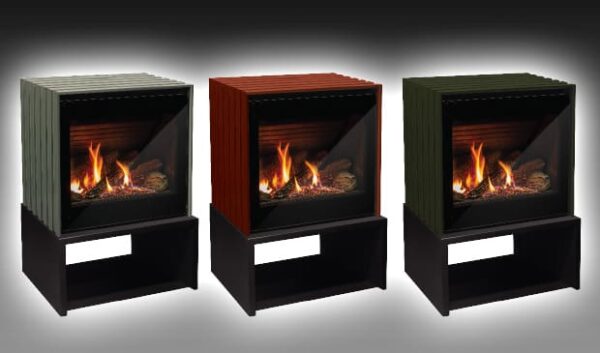 Stock Image - Enviro The Cube Enviro Gas Freestanding & Legs & Traditional Stove - Stove Depot and Chimney Works
