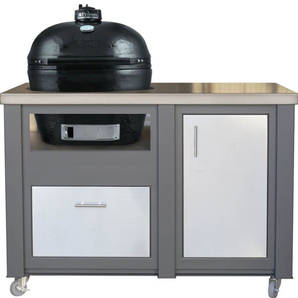 Stock Image - Stoll Outdoor - Custom Kamado Grill Carts Kitchen - Stove Depot and Chimney Works