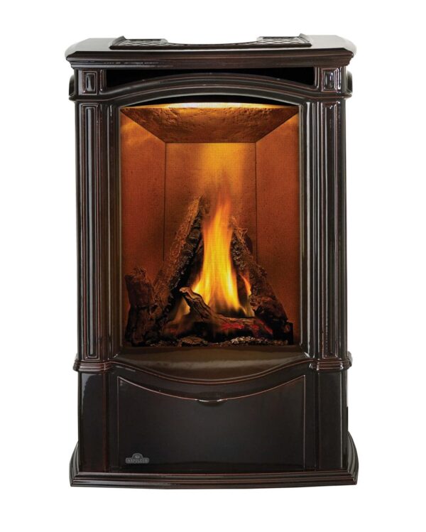 Stock Image - Napoleon - Castlemore™ Direct Vent Stove, Natural Gas, Electronic Ignition - Majolica Brown Napoleon Hearth Gas Freestanding Stove - Stove Depot and Chimney Works