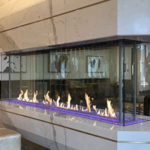 Stock Image - DaVinci Custom Fireplaces - DaVinci Collection - Island Linear Gas Fireplace DaVinci Gas Linear Fireplace & Outdoor Fire - Stove Depot and Chimney Works