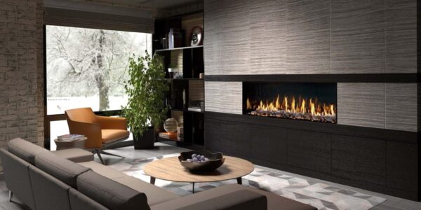Stock Image - DaVinci Custom Fireplaces - DaVinci Collection - Single-Sided Linear Gas Fireplace DaVinci Gas Linear Fireplace & Outdoor Fire - Stove Depot and Chimney Works
