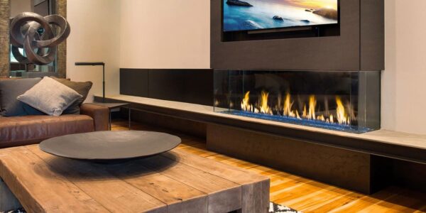 Stock Image - DaVinci Custom Fireplaces - DaVinci Collection - Bay Linear Gas Fireplace DaVinci Gas Linear Fireplace & Outdoor Fire - Stove Depot and Chimney Works