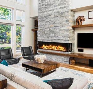 Stock Image - European Home E72: 3-Sided Electric Fireplace Electric Fireplaces - Stove Depot and Chimney Works