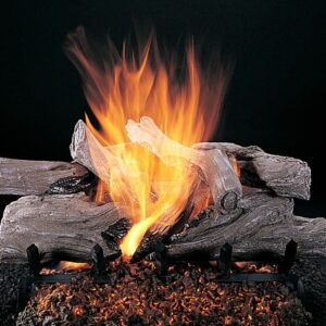 Stock Image - Rasmussen - Evening Campfire (EC) Rasmussen Gas Log Set & Burner - Stove Depot and Chimney Works