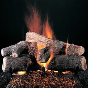 Stock Image - Rasmussen - Evening Lone Star (ELS) Rasmussen Gas Log Set & Burner - Stove Depot and Chimney Works