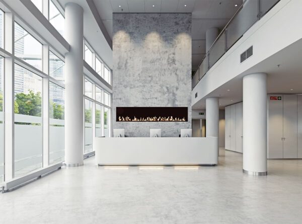 Stock Image - Flare - Large Front Facing Flare Fireplaces Linear Gas Fireplace - Stove Depot and Chimney Works