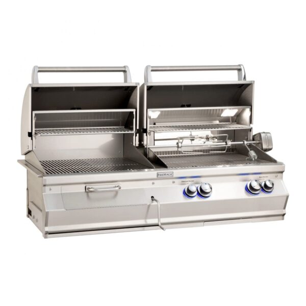Stock Image - Fire Magic - Aurora A830i Gas/Charcoal Combo Built-In Grill Fire Magic - Stove Depot and Chimney Works