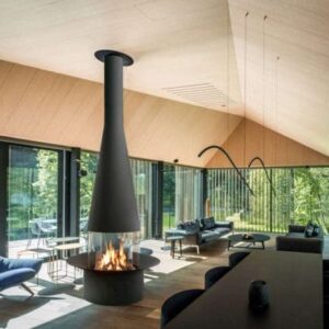 Stock Image - European Home - Filiofocus Central 1600 European Home Wood Chimnee Fireplace & Island Fireplace - Stove Depot and Chimney Works