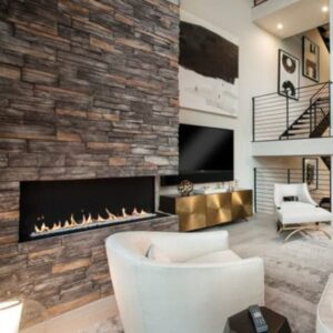 Stock Image - European Home - H Series Corner Style European Home Gas Corner Fireplace - Stove Depot and Chimney Works
