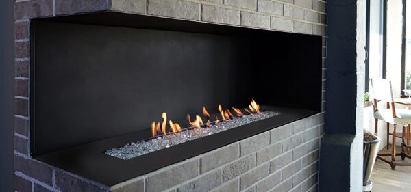 Stock Image - European Home - H Series Corner Style European Home Gas Corner Fireplace - Stove Depot and Chimney Works