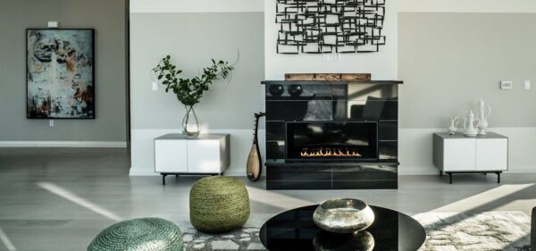 Stock Image - European Home - H Series Linear European Home Gas Linear Fireplace - Stove Depot and Chimney Works