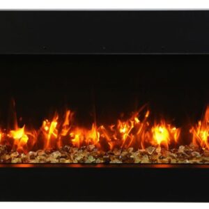 Stock Image - Amantii - Smart 40" unit – 10 5/8" in depth 3 sided glass fireplace  - Stove Depot and Chimney Works