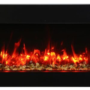 Stock Image - Amantii - Smart 30" unit – 10 5/8" in depth 3 sided glass fireplace  - Stove Depot and Chimney Works