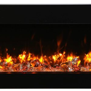 Stock Image - Amantii - Smart 50" unit – 10 5/8" in depth 3 sided glass fireplace  - Stove Depot and Chimney Works