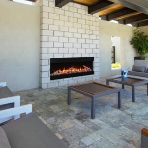Stock Image - Amantii - Smart 60" unit – 10 5/8" in depth 3 sided glass fireplace  - Stove Depot and Chimney Works