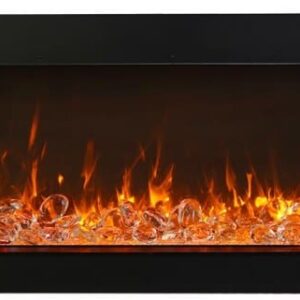Stock Image - Amantii - Smart 50" unit - 14 1/4" in depth 3 sided glass fireplace  - Stove Depot and Chimney Works
