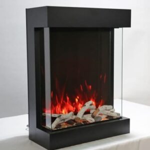 Stock Image - Amantii - 29'' width  39'' high unit – 11 3/4" in depth 3 sided glass fireplace  - Stove Depot and Chimney Works