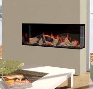Stock Image - European Home Kiruna Corner Style Electric Fireplace Electric Fireplaces - Stove Depot and Chimney Works