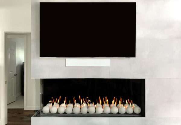 Stock Image - Flare - Left Corner Flare Fireplaces Gas Corner Fireplace - Stove Depot and Chimney Works