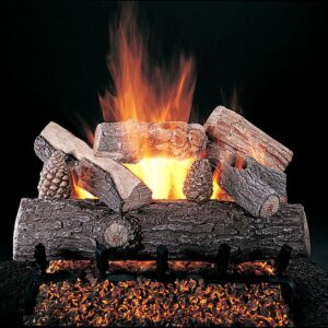 Stock Image - Rasmussen - Lone Star (LS) Rasmussen Gas Log Set & Burner - Stove Depot and Chimney Works