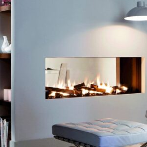Stock Image - European Home - Lucius 140 T MKII European Home Gas See-Thru Fireplace - Stove Depot and Chimney Works