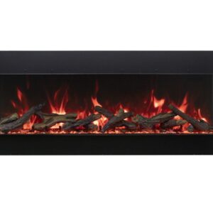 Stock Image - Amantii - Tru View Bespoke – 45″ Indoor / Outdoor, WiFi Enabled, Bluetooth Capable 3 Sided Fireplace – Featuring a Glass Viewing Height of 20″  - Stove Depot and Chimney Works