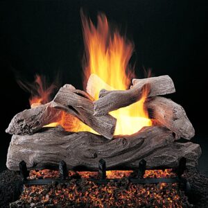 Stock Image - Rasmussen - Manzanita (ML) Rasmussen Gas Log Set & Burner - Stove Depot and Chimney Works