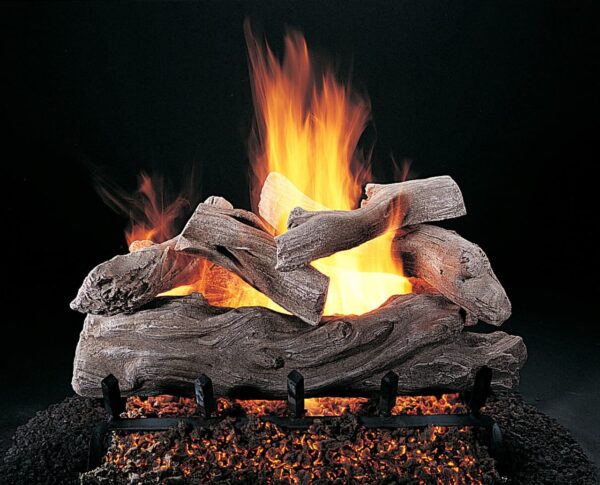 Stock Image - Rasmussen - Manzanita (ML) Rasmussen Gas Log Set & Burner - Stove Depot and Chimney Works