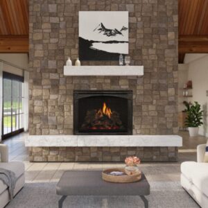 Stock Image - Kozy Heat Nordik 48DV Is In Showroom - Stove Depot and Chimney Works
