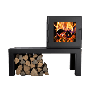 Stock Image - MF Fire - Nova Bench Wood Burning Stove MF Fire - Stove Depot and Chimney Works