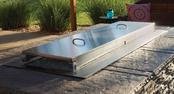 Stock Image - American Hearth - Outdoor Linear Fire Pit American Hearth - Stove Depot and Chimney Works