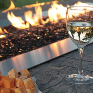 Stock Image - American Hearth - Outdoor Linear Fire Pit American Hearth - Stove Depot and Chimney Works