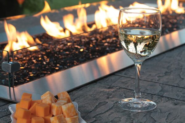 Stock Image - American Hearth - Outdoor Linear Fire Pit American Hearth - Stove Depot and Chimney Works