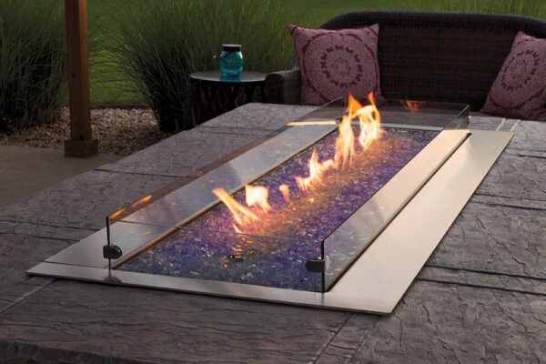 Stock Image - American Hearth - Outdoor Linear Fire Pit American Hearth - Stove Depot and Chimney Works