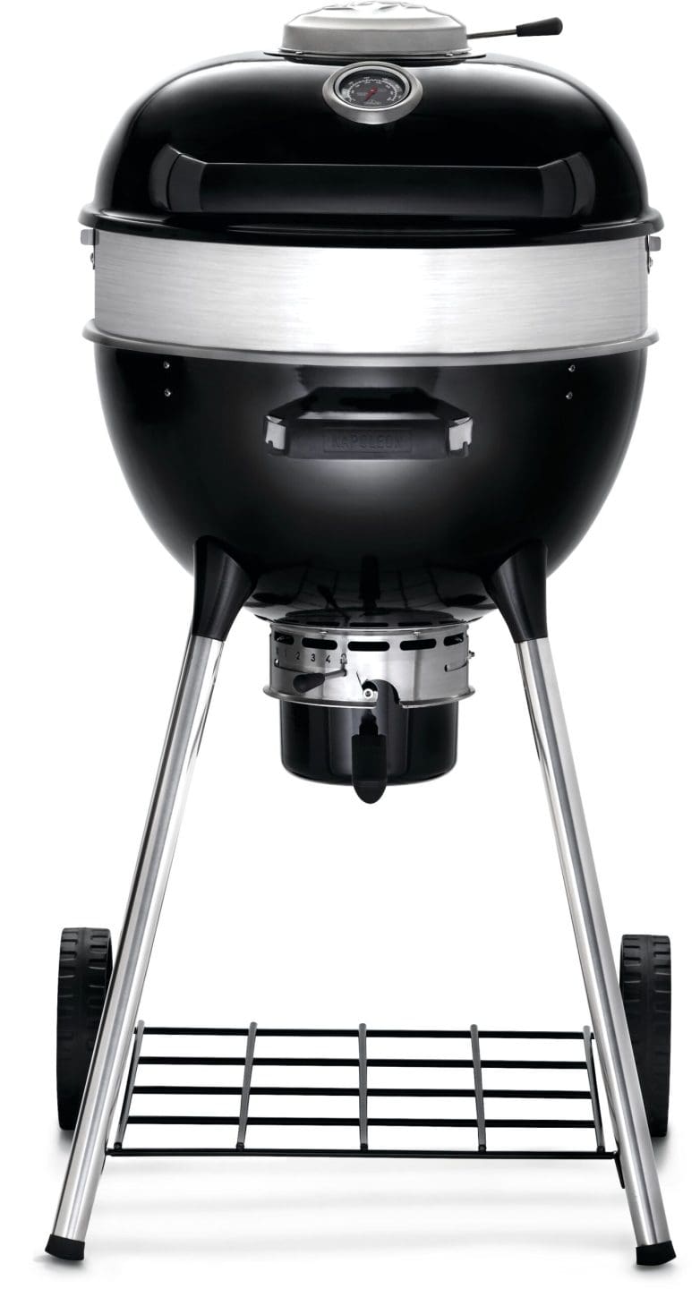 Stock Image - Napoleon - PRO18 Charcoal Kettle Grill, Black Napoleon Grill Charcoal Cart Freestanding Grill - Stove Depot and Chimney Works