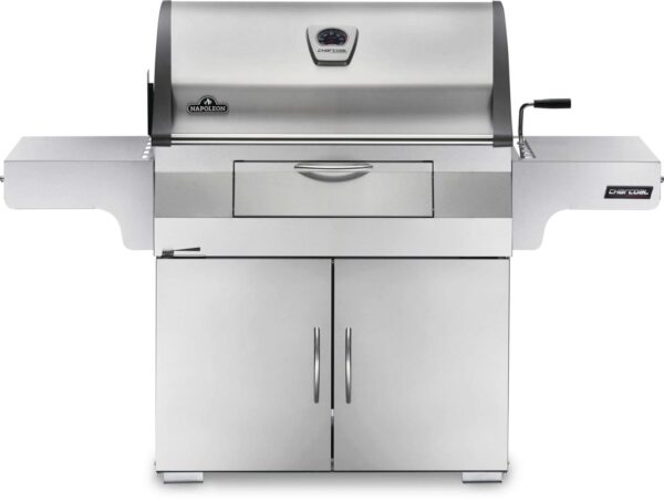 Stock Image - Napoleon - Charcoal Professional Grill, Stainless Steel Napoleon Grill Charcoal Cart Freestanding Grill - Stove Depot and Chimney Works