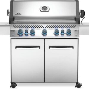 Stock Image - Napoleon - Prestige® 665 Propane Gas Grill with Infrared Side and Rear Burners, Stainless Steel Napoleon Grill Gas Cart & Infrared Freestanding Grill - Stove Depot and Chimney Works