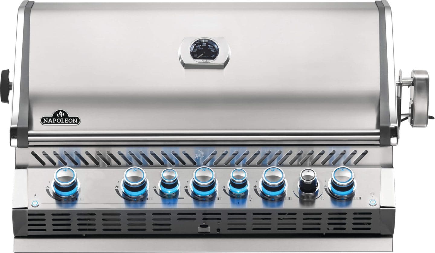 Stock Image - Napoleon - Built-in Prestige PRO™ 665 Propane Gas Grill Head with Infrared Rear Burner, Stainless Steel Napoleon Grill Gas Infrared Built-In Grill - Stove Depot and Chimney Works