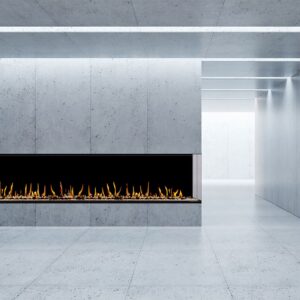 Stock Image - Flare - Large Right Corner Flare Fireplaces Gas Corner Fireplace - Stove Depot and Chimney Works