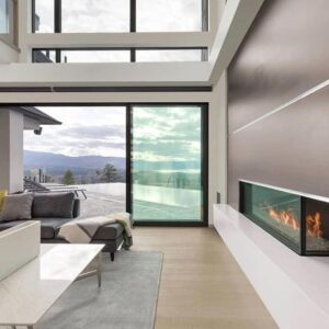 Stock Image - Flare - Right Corner Flare Fireplaces Gas Corner Fireplace - Stove Depot and Chimney Works